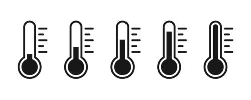 Thermometer icon set. Temperature scale symbol. Cold and hot icon . Temperature illustration sign vector