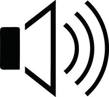 Speaker Icon with Sound Waves Representing Audio or Music, Black and White Design vector
