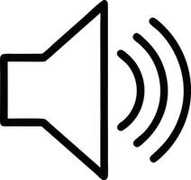 Outline Speaker Icon with Sound Waves for Audio Playback, Line Art Design vector