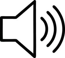 Outline Speaker Icon with Sound Waves for Audio or Music Playback, Minimalist Desig vector