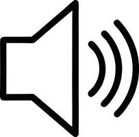 Simple Speaker Icon with Sound Waves for Audio or Music Representation, Line Art Design vector