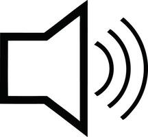 Speaker Icon with Sound Waves Representing Audio or Music Playback, Line Art Illustration vector