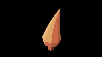 Isometric autumn tree animation. Tree isometric elements. Isometric tree element for landscape design. Park element. Transparent background with alpha channel, video