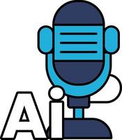 A microphone with the letters AI on it vector