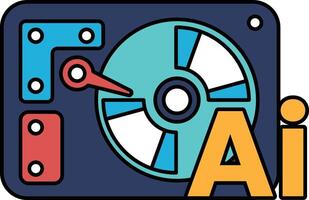 A blue and orange disk with the letters AI on it vector