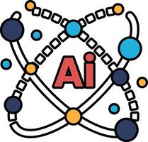 A colorful design of a star with the letters AI in red vector