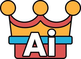 A crown with the letters A, I, and A on it vector