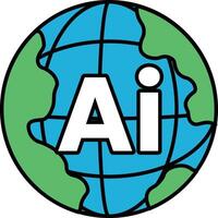 A stylized globe with the letters AI on it vector