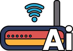 A Wi-Fi router with a blue and white design vector