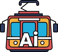 A red and yellow train with the letters AI on it vector