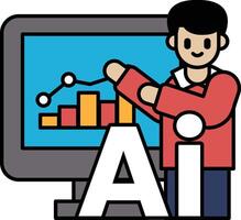 He is pointing to the letters and smiling vector