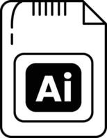 A card with the word Ai In black and white line style vector