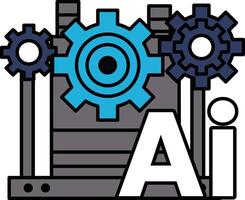 gears and the word AI vector