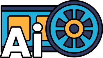 A blue and white logo with the letters AI on it vector