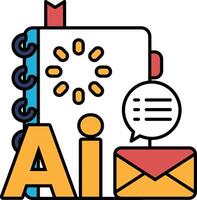 A book with a red ribbon and a yellow letter A on it vector