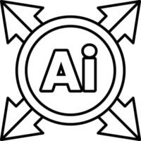 stylized circle with a white letter A in the center In black and white line style vector