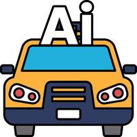 A yellow car with the letters AI on top vector