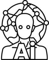 man with eyes and a face with a background In black and white line style vector