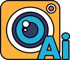 A camera lens with the letters AI on it vector