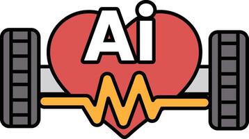 A heart with the letters AI on it vector