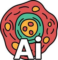 A red and green blob with white letters that say AI vector