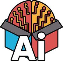 A brain with wires coming out of it vector