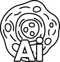 blob with white letters that say AI In black and white line style vector
