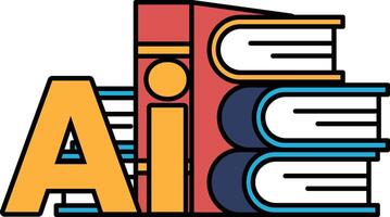 A stack of books with the letter A on top vector