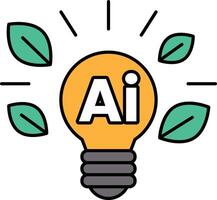 A light bulb with the word AI written on it vector