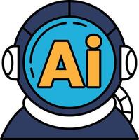A blue and orange space suit with the letters AI on the helmet vector