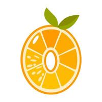Orange fruit number Zero. Orange in the shape of number 0. illustration. Alphabet, letters, numbers and signs made from orange or citrus. vector