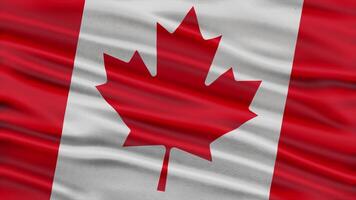 Realistic flag of canada 3d animation Seamless looping, detailed fabric texture 4k resolution motion graphic background video