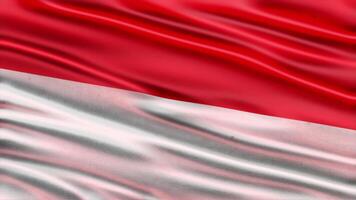 Realistic waving flag of indonesia in 3d animation Seamless looping, detailed fabric texture 4k resolution motion graphic background video