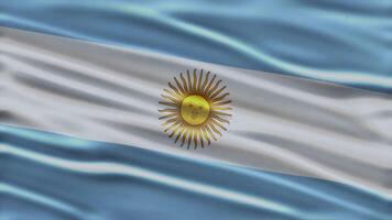 Realistic waving flag of argentina in 3d animation Seamless looping, detailed fabric texture 4k resolution motion graphic background video