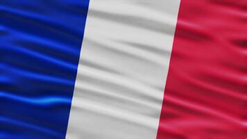 Realistic waving flag of france in 3d animation Seamless looping, detailed fabric texture 4k resolution motion graphic background video