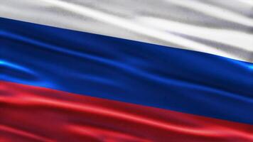 Realistic waving flag of russia in 3d animation Seamless looping, detailed fabric texture 4k resolution motion graphic background video