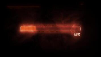 Computer cyber neon loading bar screen progress animation, Electric futuristic motion video