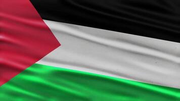 Realistic waving flag of palestine in 3d animation Seamless looping, detailed fabric texture 4k resolution motion graphic background video