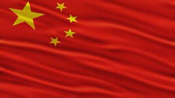 Realistic waving flag of china in 3d animation Seamless looping, detailed fabric texture 4k resolution motion graphic background video