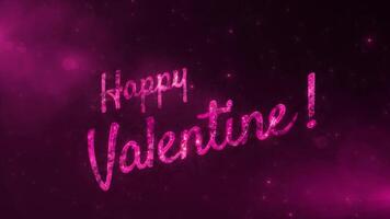 Valentine text effect with spark and particles on black star sky, beautiful typography magic design, sparkling effects celebration concept animation background video