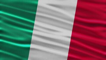 Realistic waving flag of italy in 3d animation Seamless looping, detailed fabric texture 4k resolution motion graphic background video