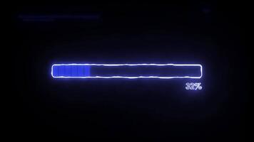 Cyber neon loading bar screen progress animation, Electric futuristic motion background video