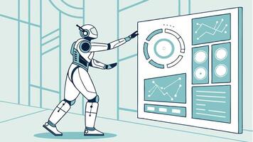 Future of AI and Robotics Illustration of Advanced Technology vector