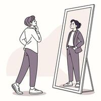 Self Growth Abstract Illustration Personal Development and Transformation Concept vector