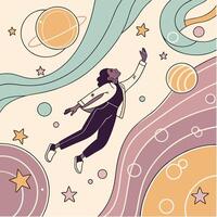 Abstract Dreamscape Illustration Surreal Concept Art on Imagination and Fantasy vector