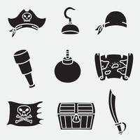 set of pirates good for icon, silhouette design, element design, logo, etc vector