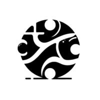 Black and white circular with abstract, flowing shapes and gradient shading, resembling an organic illustration. vector