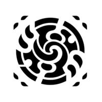 Symmetrical Black and White Abstract Featuring a Spiraling Center and Decorative Outer Edge vector