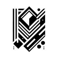 Geometric Black and White Design Abstract Art with Lines, Shapes, Dots, and Modern Architecture Inspiration vector
