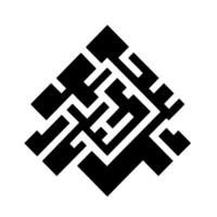 Geometric Abstract Interlocking Black and Gray Line Segments Creating a Complex, Angular, and Symmetrical Mazelike on a White Background. vector